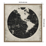 Amanti Art World News Map I by Elizabeth Medley Framed Canvas Wall Art Print, 30" x 30" (A42678299863)