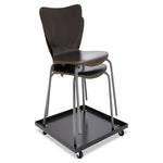 Stacking Chair Dolly, Metal, 320 lb Capacity, 22.44" x 22.44" x 3.93", Black