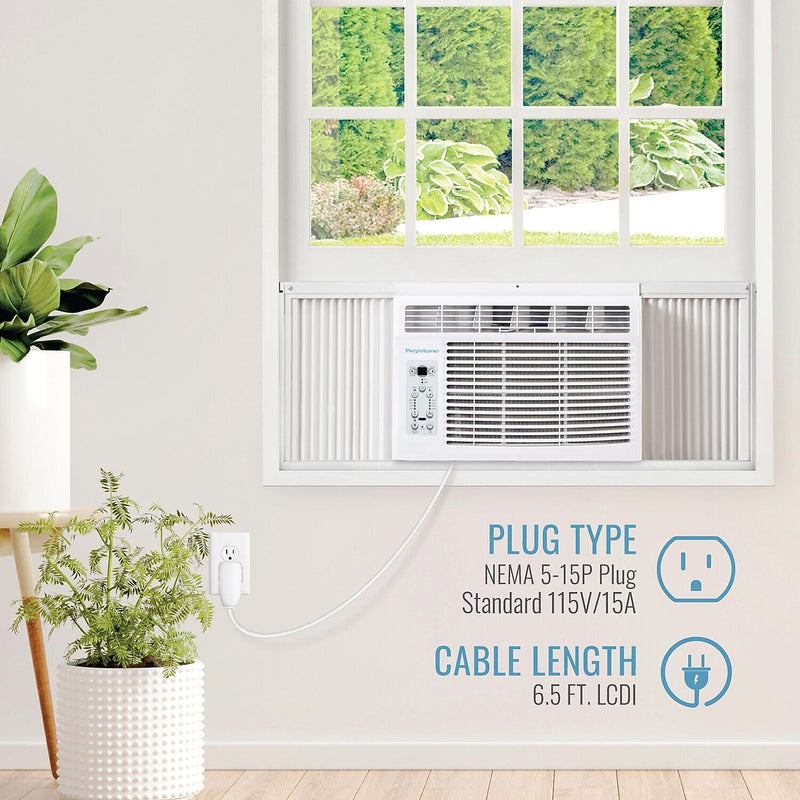 Keystone 6,000 BTU Window-Mounted Air Conditioner with Follow Me LCD Remote Control,White (KSTAW06CE)