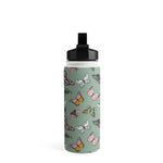 DENY Designs Wild Butterflies by Emanuela Carratoni Stainless Steel Double Wall Insulated Water Bottle, 18 oz. (83562-WBTL05)