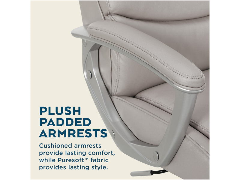 Thomasville Furniture Josephine Ergonomic Bonded Leather Swivel Manager Chair, Gray (60071-LGRY)