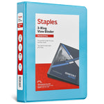 Staples Mini 1" 3-Ring View Binder, Periwinkle (55424/26456)
