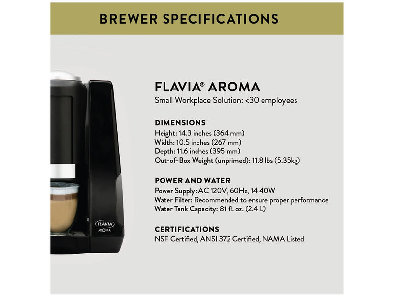 Flavia AROMA 10-Cup Commercial Automatic Coffee Maker, Black (18000564)