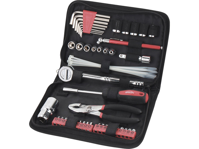 Apollo Tools Metric Auto Tool Set, 56-Piece, Black/Red (DT9775)