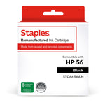 Staples Remanufactured Black Standard Yield Ink Cartridge Replacement for HP (TRC6656AN/STC6656AN)