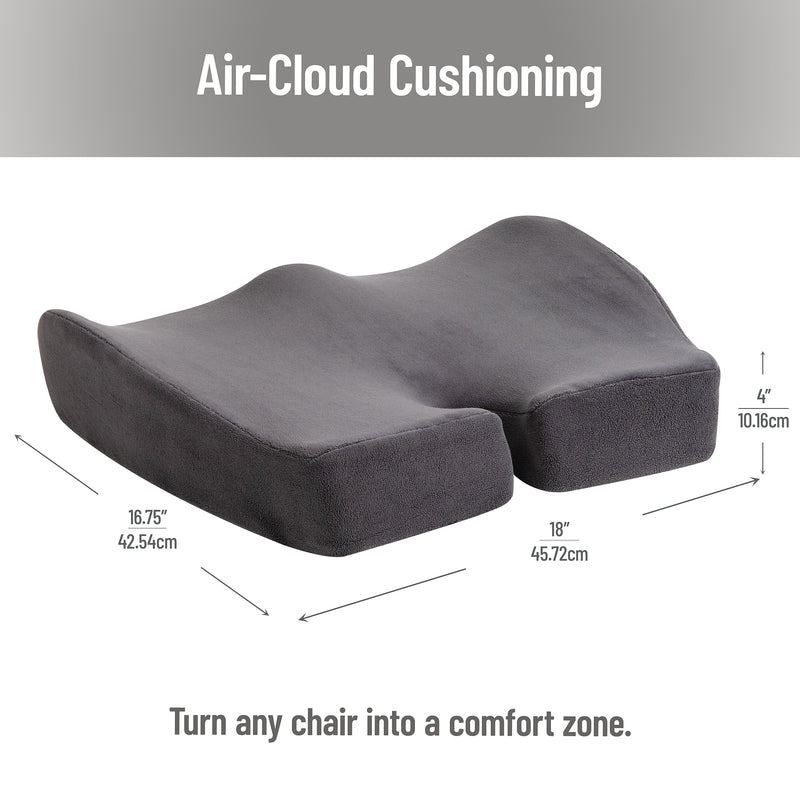 Mind Reader Memory Foam Office Chair Ergonomic Orthopedic Cushion, Gray (ORTHOCUSH-GRY)