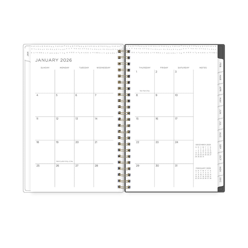Planning Calendar KV Midnight Garden PP 5x8 RY26 Wkly/Mthly Safety Wirebound -