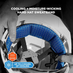 Chill-Its 6611 Hard Hat Cooling Sweatband Pad, Microfiber, Blue, 3/Pack (12447)