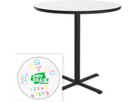 Correll 36" Round Dry-Erase Markerboard Cafe Table, Frosty White/Black (BXB36DER-80)