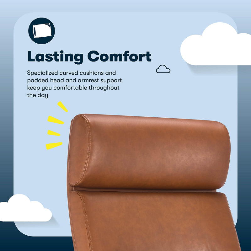 Serta Comfort Big & Tall Ergonomic Bonded Leather Swivel Executive Chair, Cognac (CHR10131D)