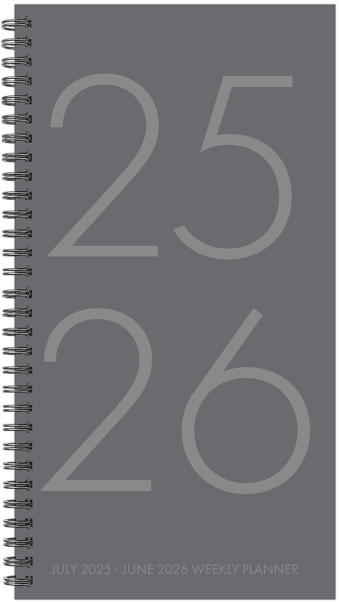 2025-2026 Willow Creek 3.5" x 6.5" Academic Year Weekly & Monthly Planner, Charcoal Gray (56868)