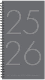 2025-2026 Willow Creek 3.5" x 6.5" Academic Year Weekly & Monthly Planner, Charcoal Gray (56868)