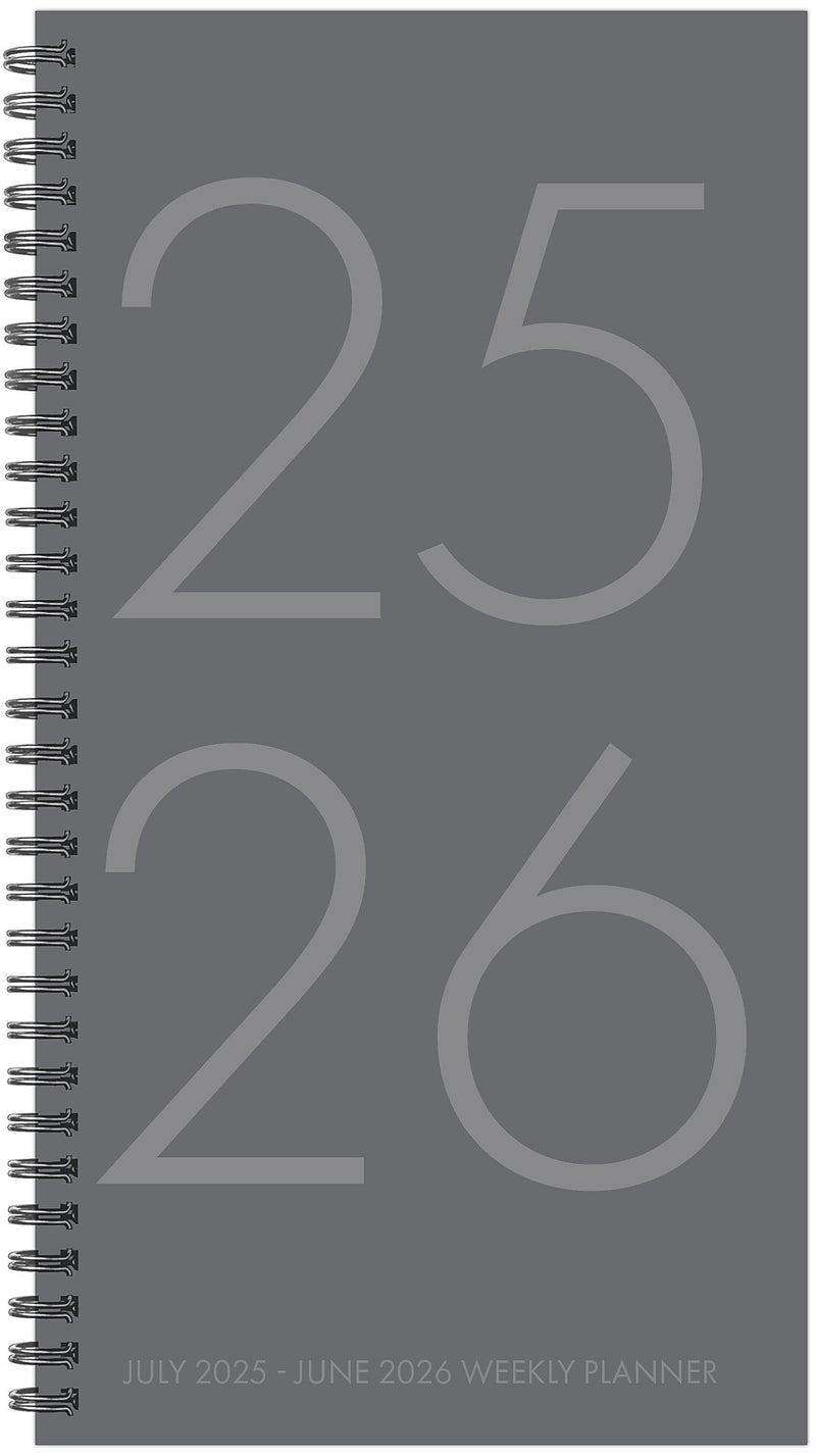 2025-2026 Willow Creek 3.5" x 6.5" Academic Year Weekly & Monthly Planner, Charcoal Gray (56868)