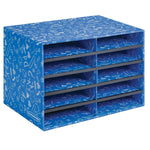 Bankers Box Classroom Collection 10-Compartment Mail Sorters, 19.5" x 12.375", Blue (3384201)