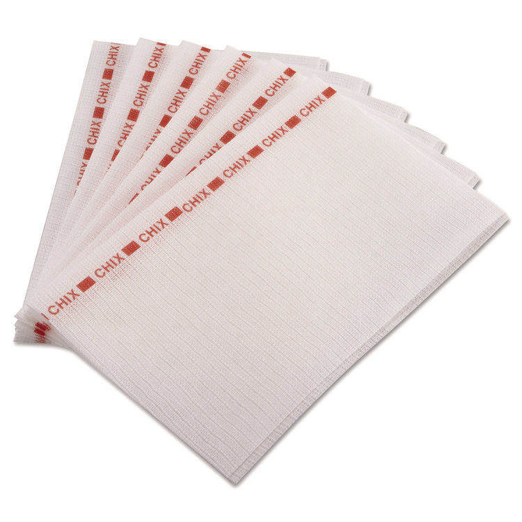 Food Service Towels, 13 X 21, Red/white, 150/carton