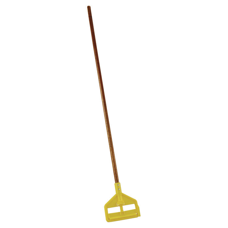 Invader Wood Side-Gate Wet-Mop Handle, 54", Natural/yellow