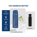 WaterH BOOST Stainless Steel Triple Wall Insulated Smart Water Bottle, 24 oz., Magnetic Blue (B003-24OZ-MB)