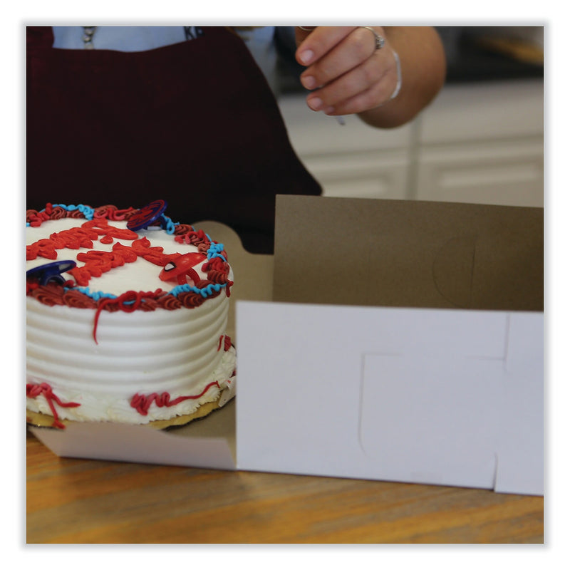 SCT Bakery Boxes, Standard, 9 x 9 x 4, White, Paper, 200/Carton