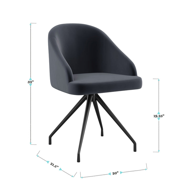 Martha Stewart Sora Fabric Swivel Stationary Office Chair, Gray/Oil Rubbed Bronze (CH222119GYBK)