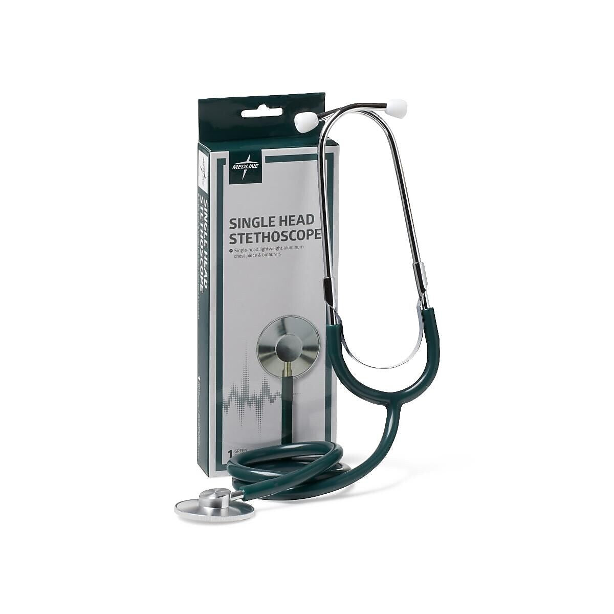 Medline Single Head Stethoscope, Hunter Green (MDS926107)