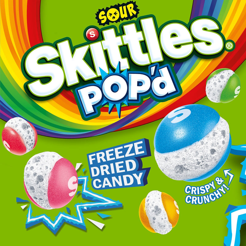 SKITTLES POP'd Sour Freeze Dried Candy, Assorted Flavors, 5.5 oz. (471767)