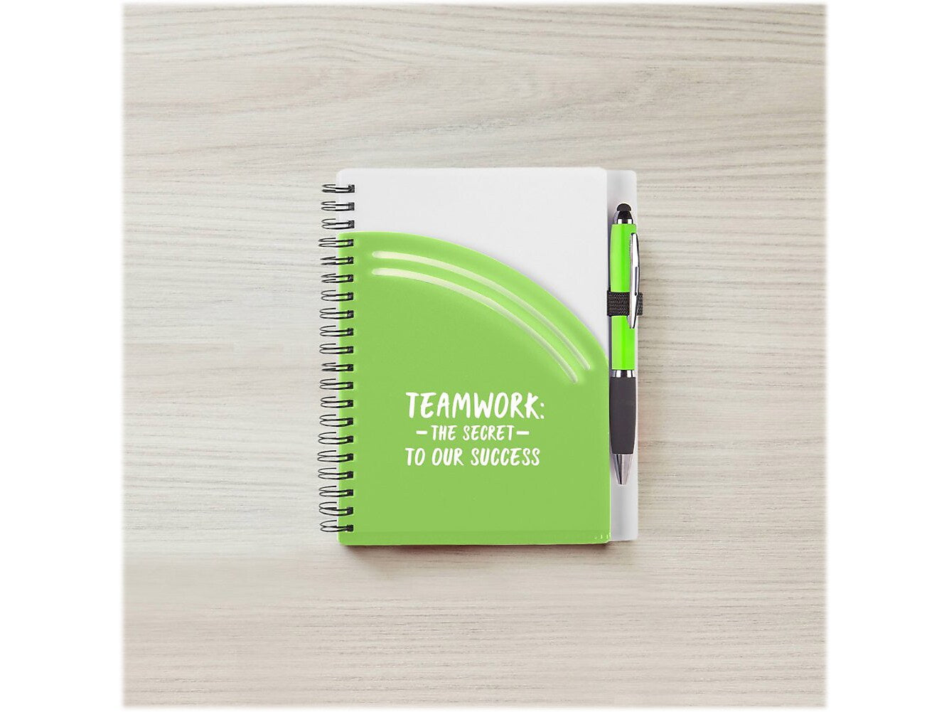 Baudville Color Pop Value Pocket Journal with Pen, 5.75" x 7", Wide-Ruled, Green/White, 70 Pages, 3/Pack (1393637P331)