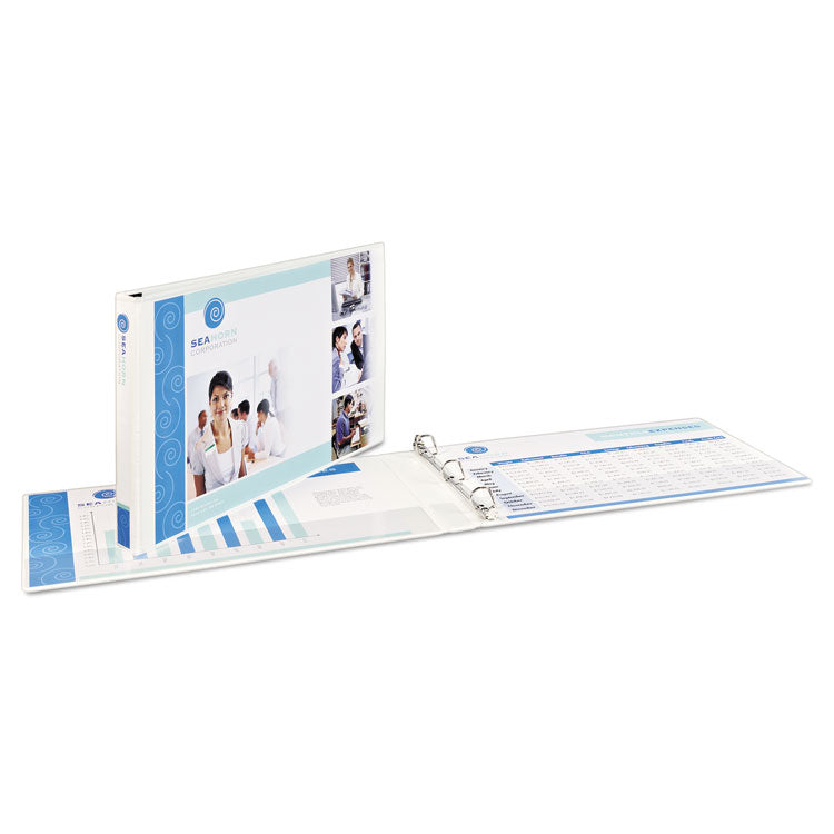 Heavy-Duty View Binders, 3 Rings, 1" Capacity, 11 X 17, White