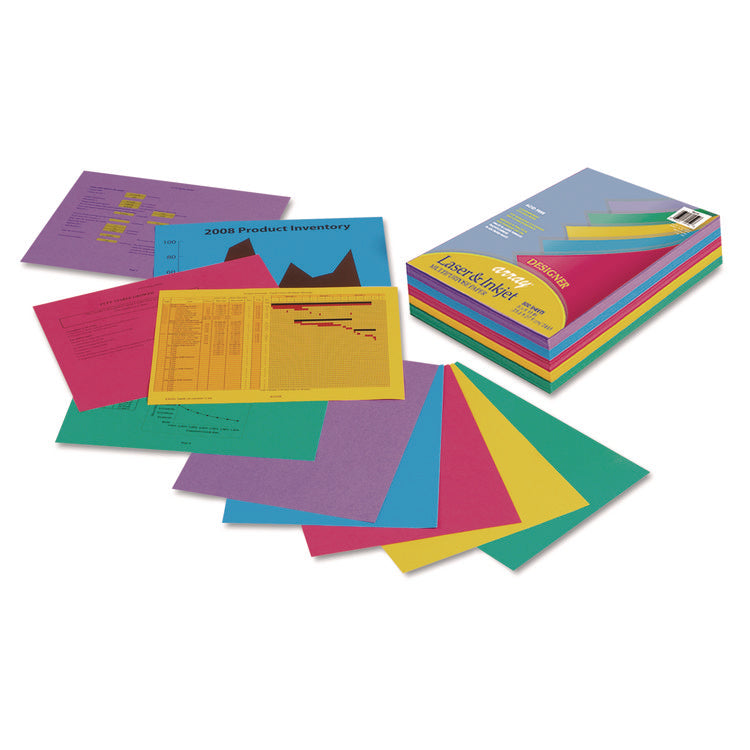 Array Colored Bond Paper, 24 lb Bond Weight, 8.5 x 11, Assorted Designer Colors, 500/Ream