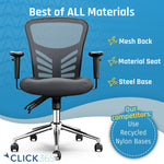 Click365 Ergonomic Mesh Swivel Task Chair, Grey (CCHR10002B)