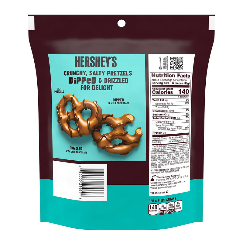 HERSHEY'S Dipped Pretzels, 8.5 oz, 6/Pack (246-00279)