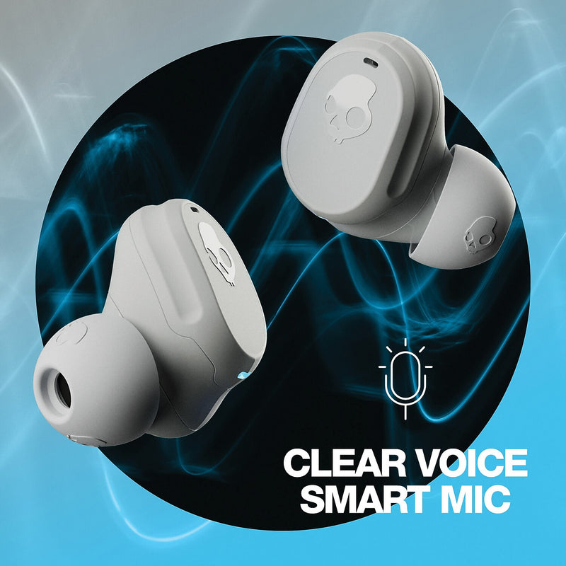 Skullcandy Mod True Wireless Earbuds with Microphone & Charging Case, Bluetooth, Light Gray (S2FYW-P751)