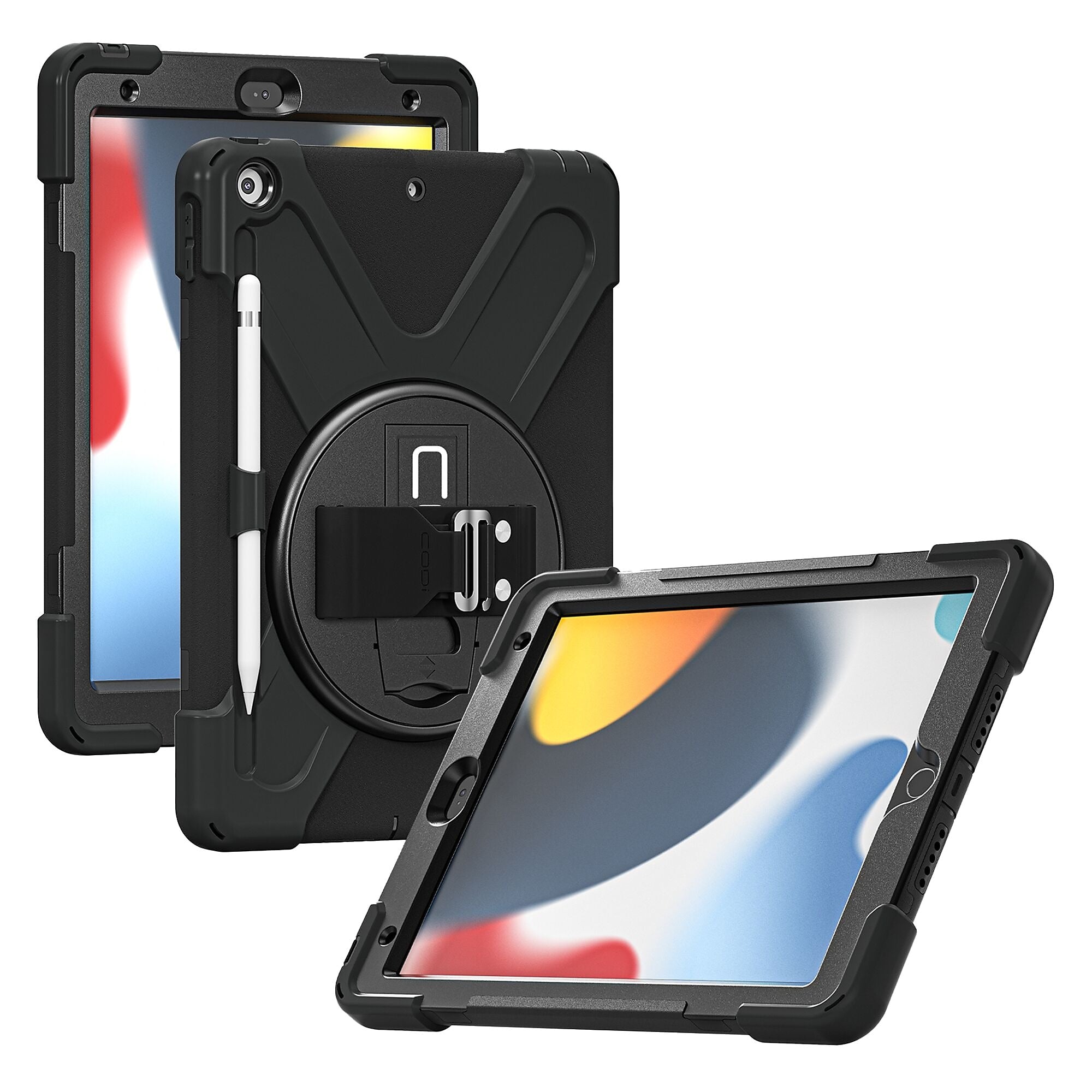 CODi Rugged Polycarbonate/Silicone Case for 10.2" iPad Gen 7/8/9, Black (C30705065)