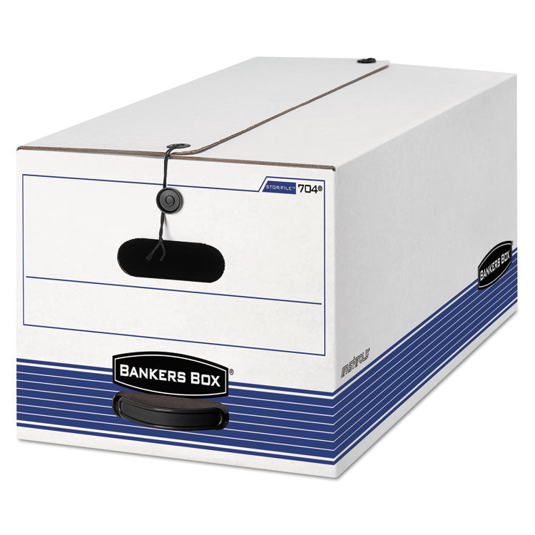Stor/file Medium-Duty Strength Storage Boxes, Letter Files, 12.25" X 24.13" X 10.75", White/blue, 4/carton