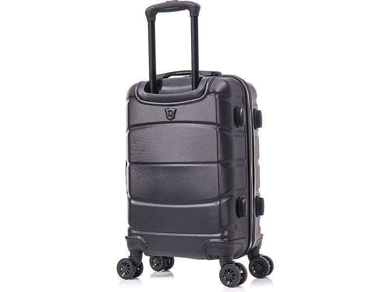 DUKAP Sense 20" Hardside Suitcase, 4-Wheeled Spinner, TSA Checkpoint Friendly, Black (DKSEN00S-BLK)