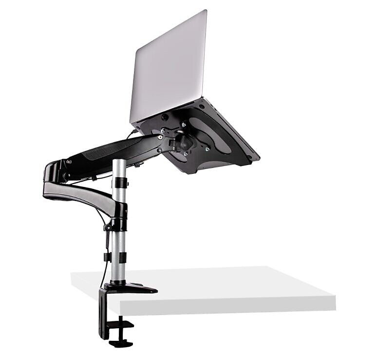 StarTech Adjustable Desk Mount Laptop Arm for 34" Monitor, Black/Silver (ARMUNONB1)