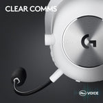 Logitech PRO X 2 LIGHTSPEED Wireless Bluetooth Stereo Gaming Over-the-Ear Headset, 3.5mm, White (981-001268)