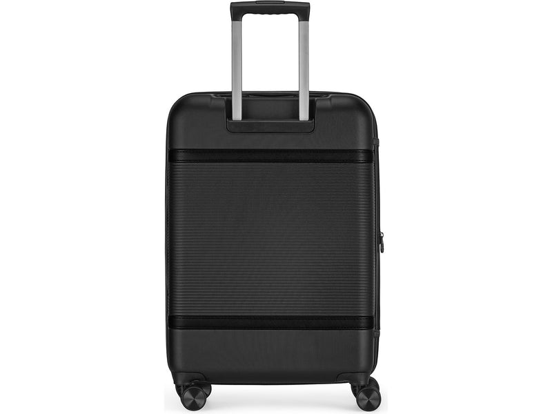 Bugatti Wellington 25.5" Hardside Suitcase, 8-Wheeled Spinner, TSA Checkpoint Friendly, Black (HLG5124-BLACK)