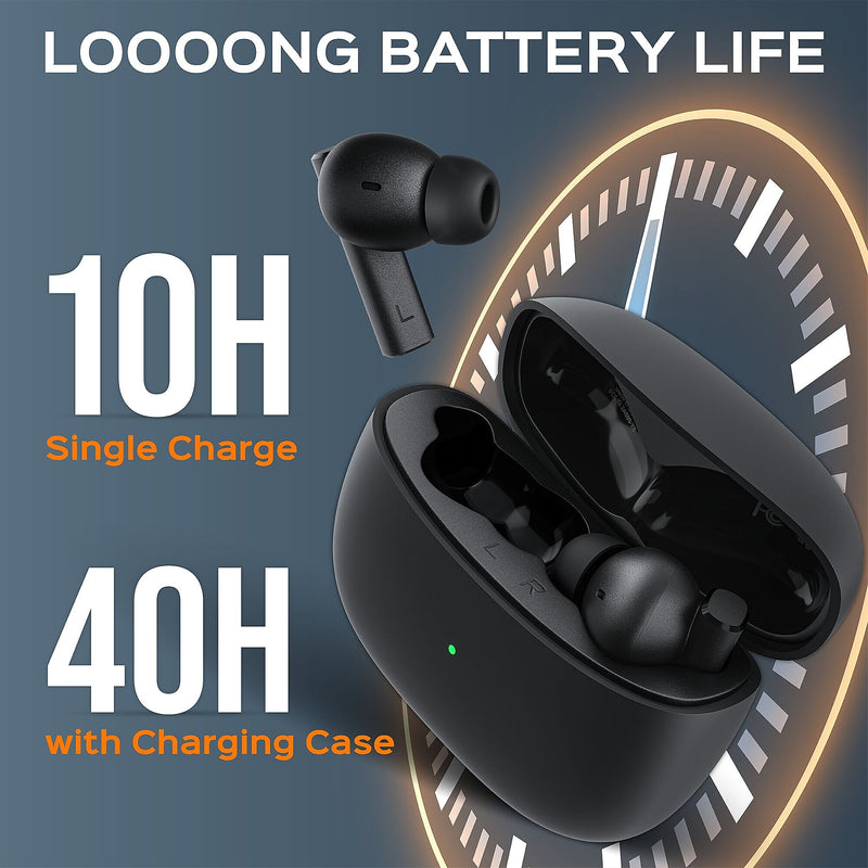Treblab X8 Wireless Active Noise Canceling Earbuds, Bluetooth, Black (X8)