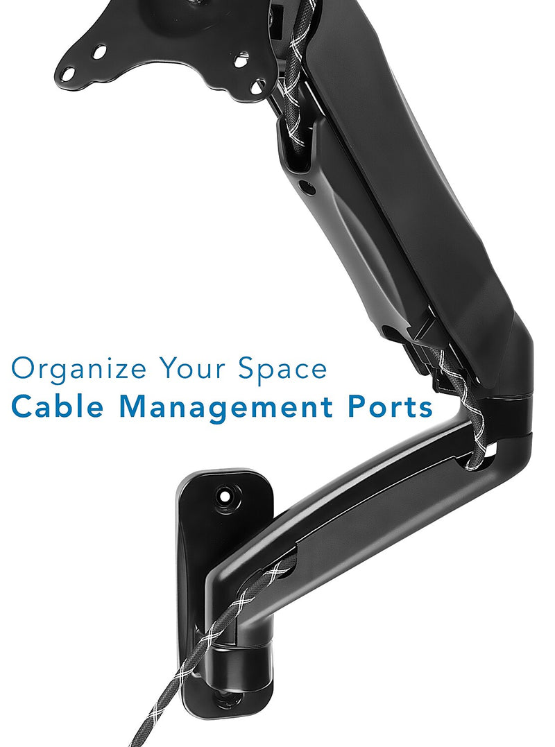 Mount-It! Adjustable Monitor Wall Mount Arm, Up to 32" Monitor, Black (MI-765)