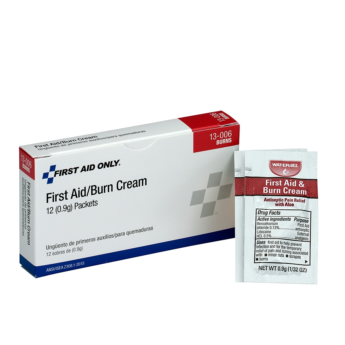 First Aid Only Burn Cream, 12 Packets/Box (13-006)