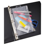 Zipper Binder Pocket, 2- to 5-Hole Punched, 6" x 9.5", Clear