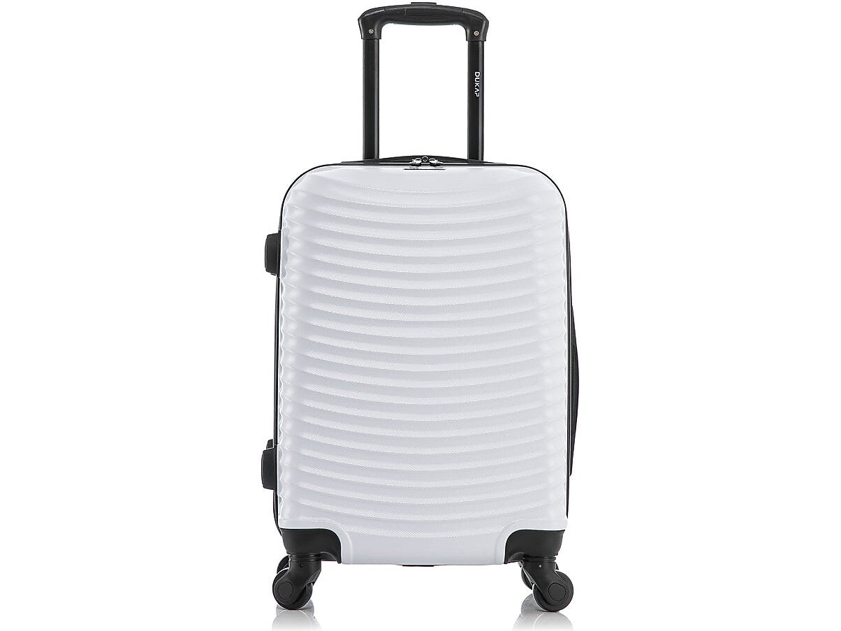 DUKAP Adly 20" Hardside Suitcase, 4-Wheeled Spinner, TSA Checkpoint Friendly, White (DKADL00S-WHI)