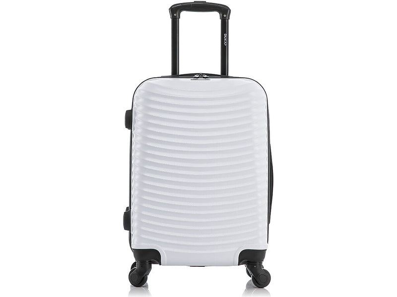 DUKAP Adly 20" Hardside Suitcase, 4-Wheeled Spinner, TSA Checkpoint Friendly, White (DKADL00S-WHI)