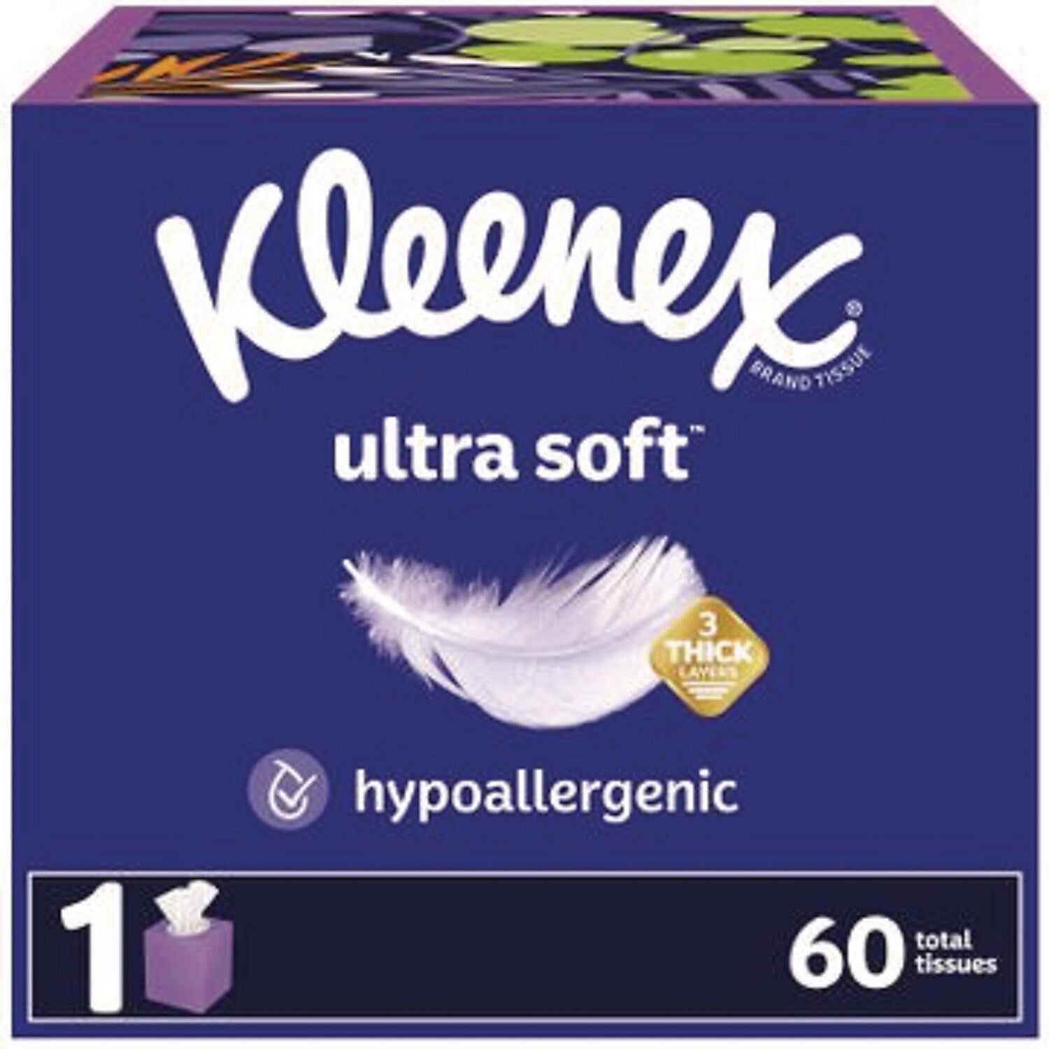 Kleenex Ultra Soft Facial Tissue, 3-Ply, 60 Tissues/Box, 18 Boxes/Carton (54278)