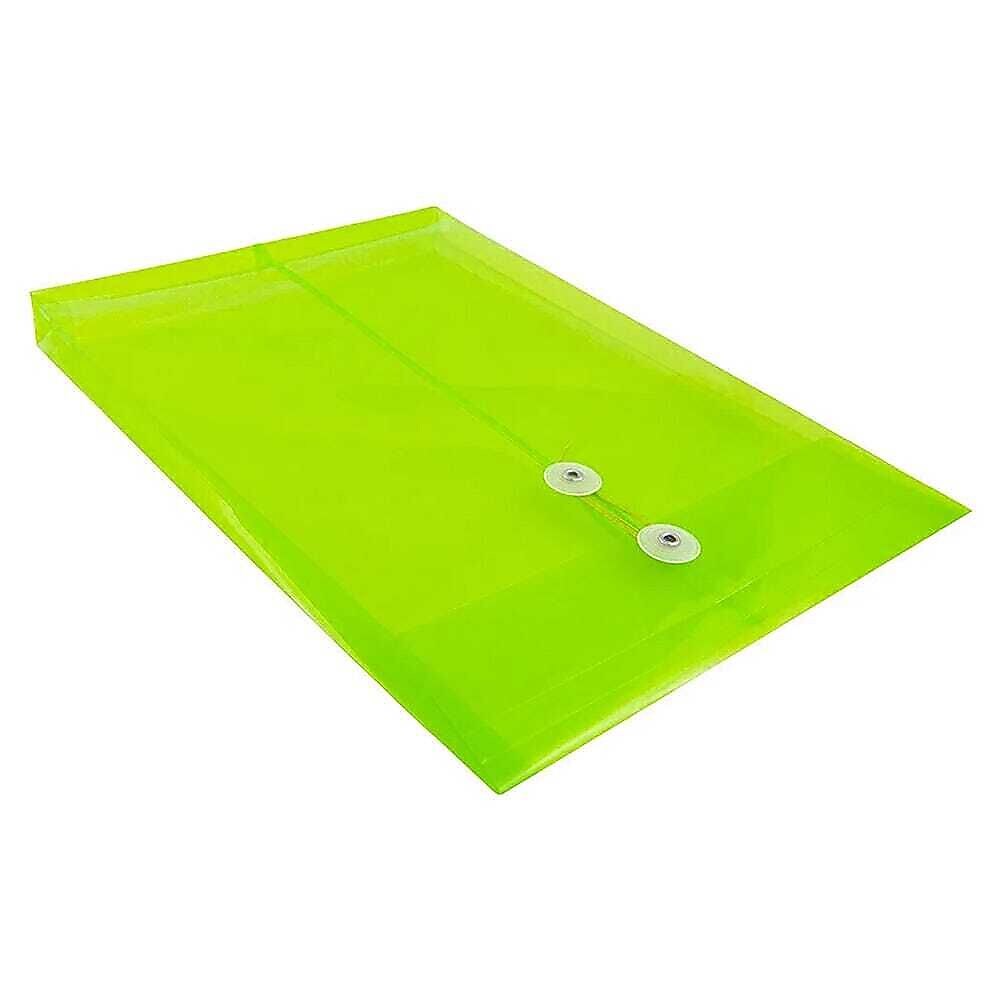 JAM Paper Standard Plastic Document File, Legal, Lime Green, 12/Pack (119B1LI)