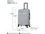 InUSA Resilience 24" Hardside Suitcase, 4-Wheeled Spinner, TSA Checkpoint Friendly, Silver (IURES00M-SIL)