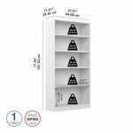 Bush Furniture Universal 72"H 5-Shelf Bookcase with Adjustable Shelves, Pure White (WL12417)