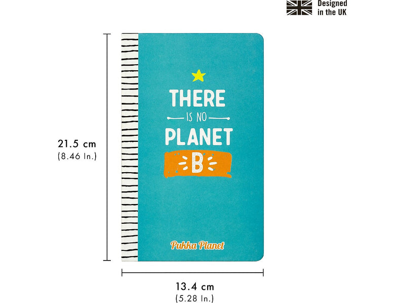 Pukka Pad There Is No Planet B Notebook, 5.28" x 8.46", Wide-Ruled, 96 Sheets, Blue (9703-SPP)