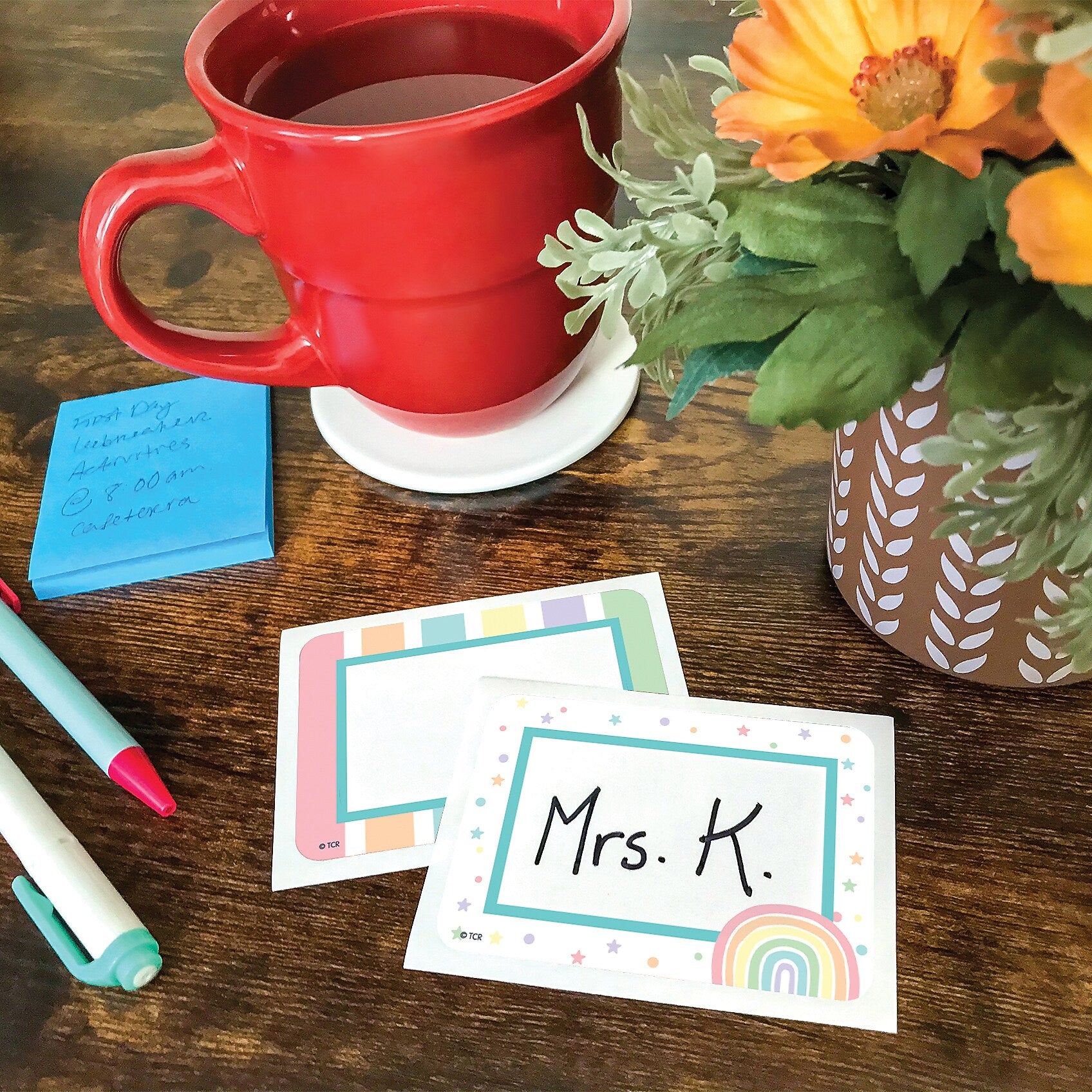 Teacher Created Resources Pastel Pop School Name Tags, 5.25" x 4.38", 216/Pack, 6 Packs/Bundle (TCR8421-6)