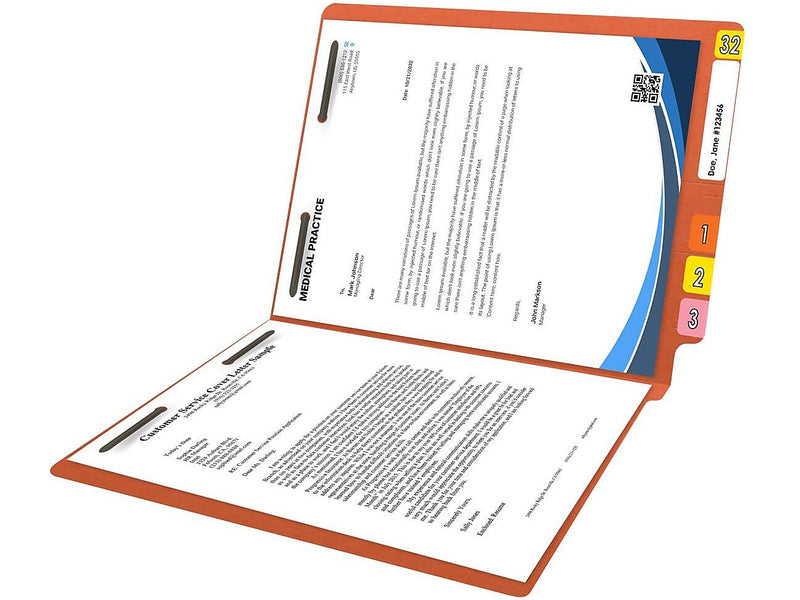 Medical Arts Press Reinforced End Tab File Folder, Straight Cut, Letter-Size, Orange, 250/Carton (S-01602-ORG-B)